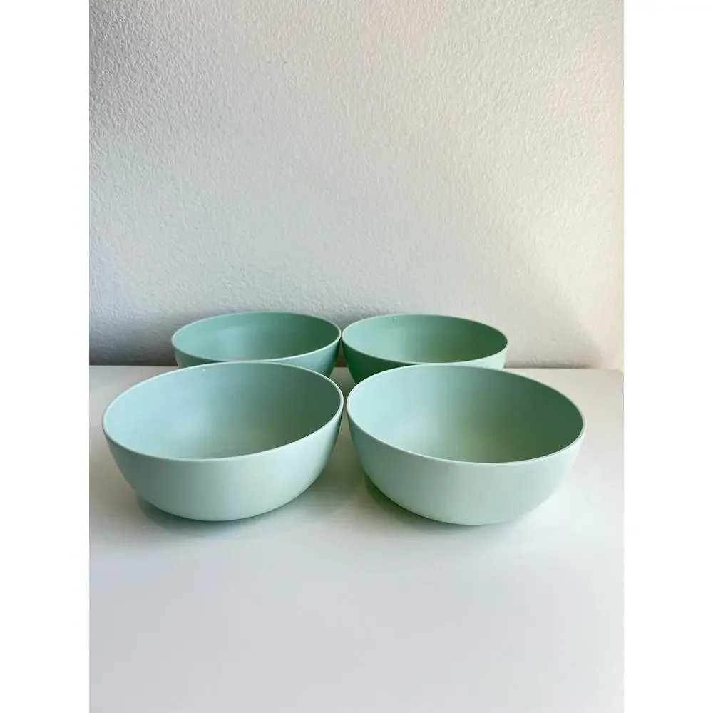NEW 12pcs Room Essentials Plastic Dinner Plates Cereal Bowls cups Set Sea Moss